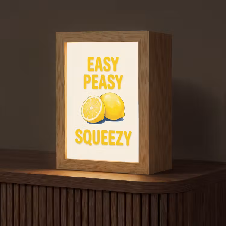 Gepersonaliseerde Lightbox - Eten - Citroenen - Keuken - Illustratie - Geel — 1