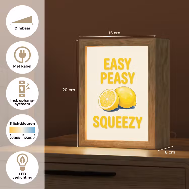 Gepersonaliseerde Lightbox - Eten - Citroenen - Keuken - Illustratie - Geel — 7