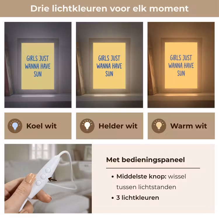 Gepersonaliseerde Lightbox - Tekst - Zon - Zomer - Modern - Geel — 6