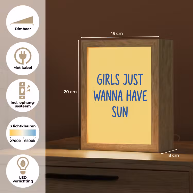Gepersonaliseerde Lightbox - Tekst - Zon - Zomer - Modern - Geel — 7