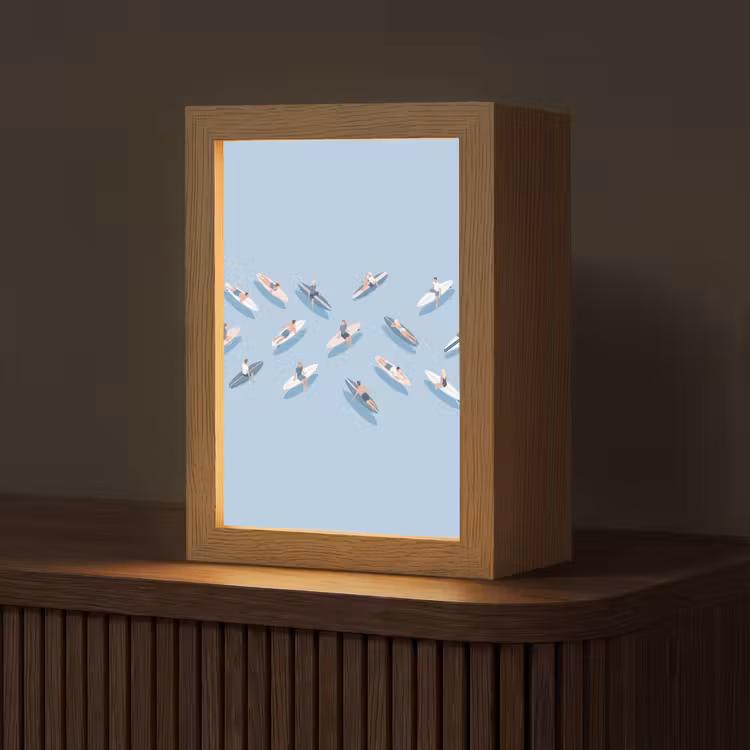 Gepersonaliseerde Lightbox - Mensen - Surfen - Water - Zomer - Illustratie — 1
