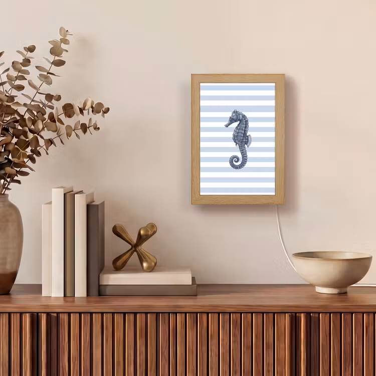 Gepersonaliseerde Lightbox - Vis - Oceaan - Illustratie - Blauw - Strepen — 4