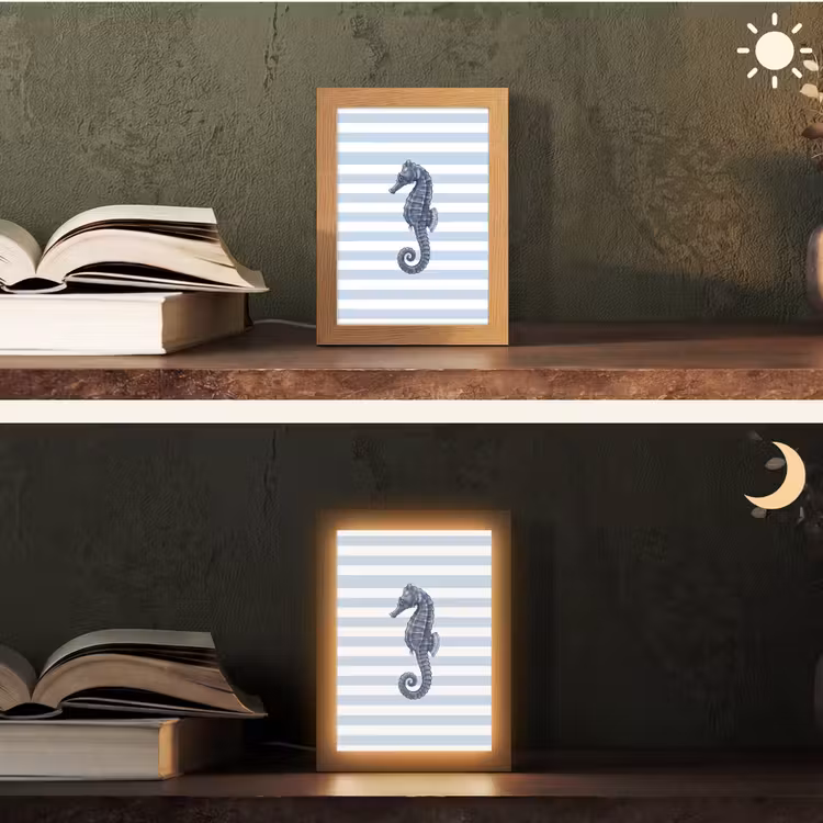 Gepersonaliseerde Lightbox - Vis - Oceaan - Illustratie - Blauw - Strepen — 5