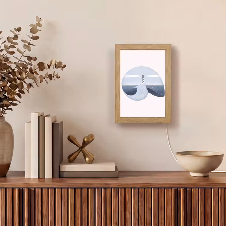 Gepersonaliseerde Lightbox - Vuurtoren - Zee - Schelp - Abstract - Blauw — 4