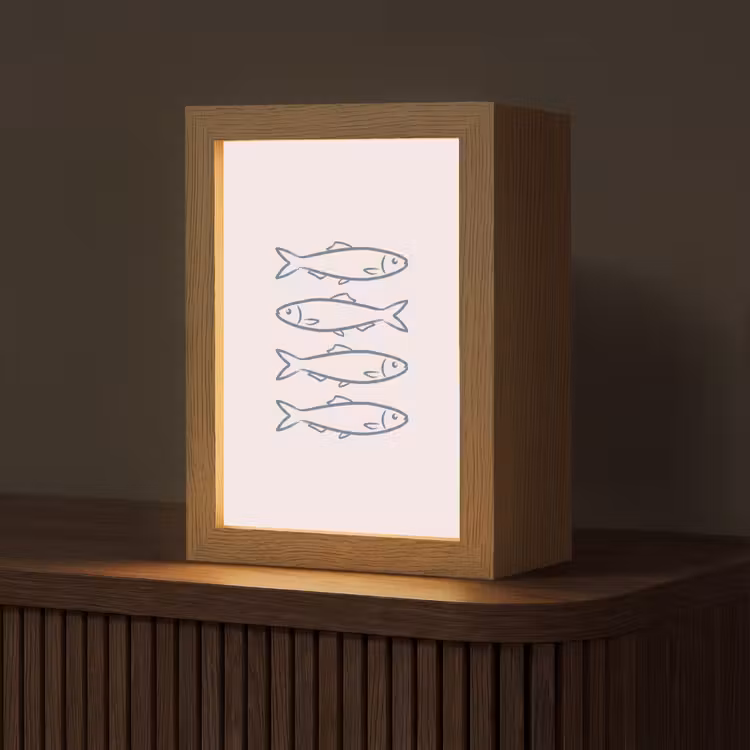 Gepersonaliseerde Lightbox - Vis - Vier - Dieren - Abstract - Blauw — 1