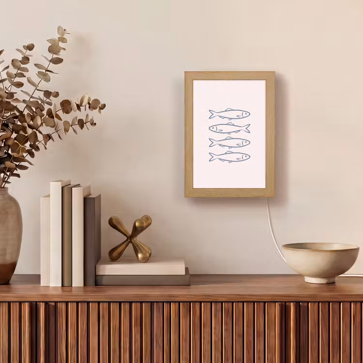 Gepersonaliseerde Lightbox - Vis - Vier - Dieren - Abstract - Blauw — 4