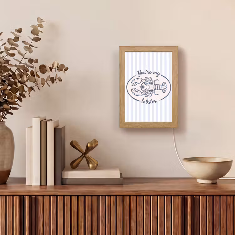 Gepersonaliseerde Lightbox - Kreeft - Illustratie - Liefde - Blauw - Decoratie — 4