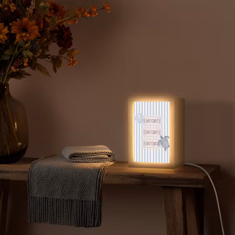 Gepersonaliseerde Lightbox - Schelp - Oceaan - Kust - Blauw - Illustratie — 3