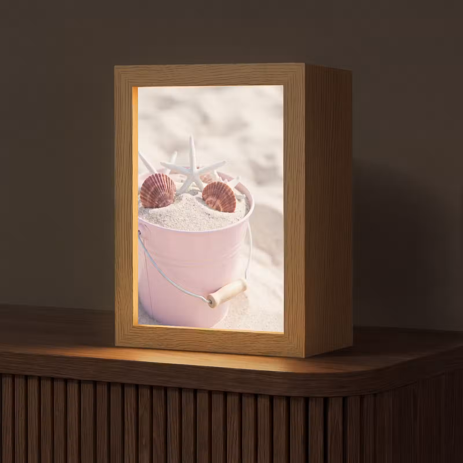 Gepersonaliseerde Lightbox - Strand - Schelpen - Zomer - Roze - Decoratie — 1