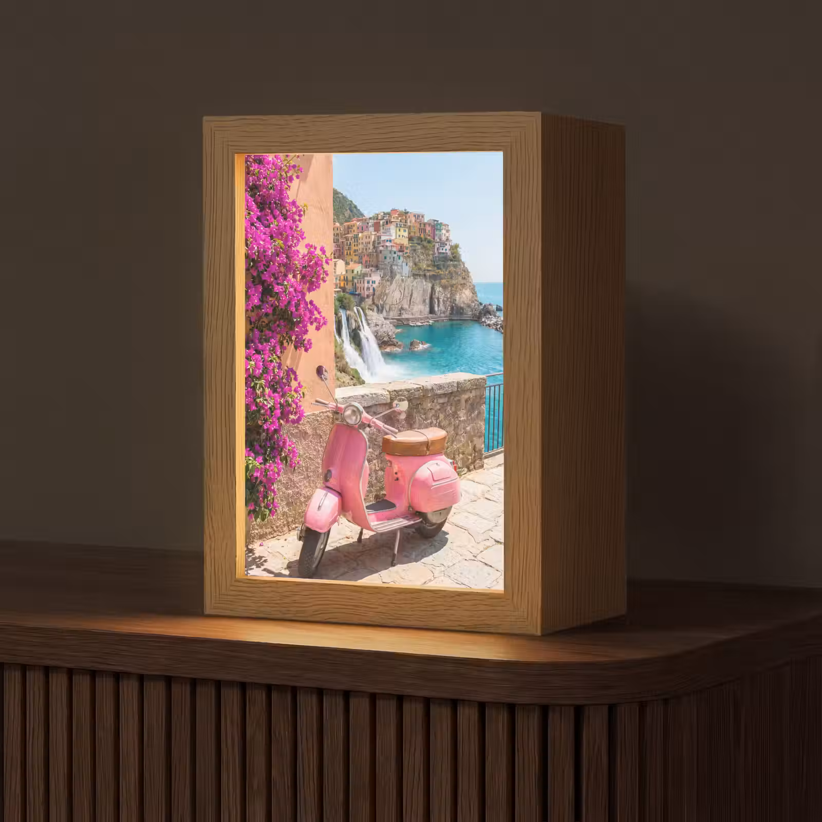 Gepersonaliseerde Lightbox - Voertuig - Roze - Kust - Zomer - Reizen — 1