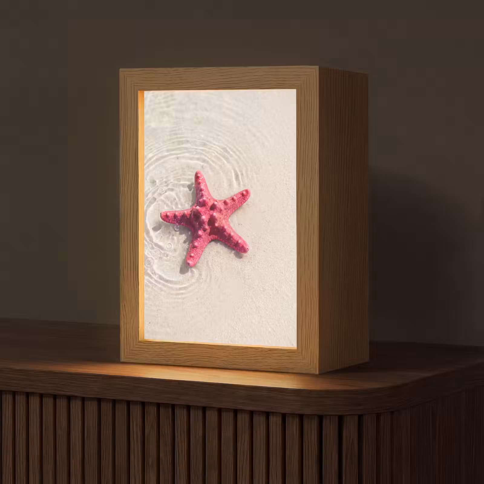 Gepersonaliseerde Lightbox - Zeeleven - Zeester - Strand - Roze - Water — 1