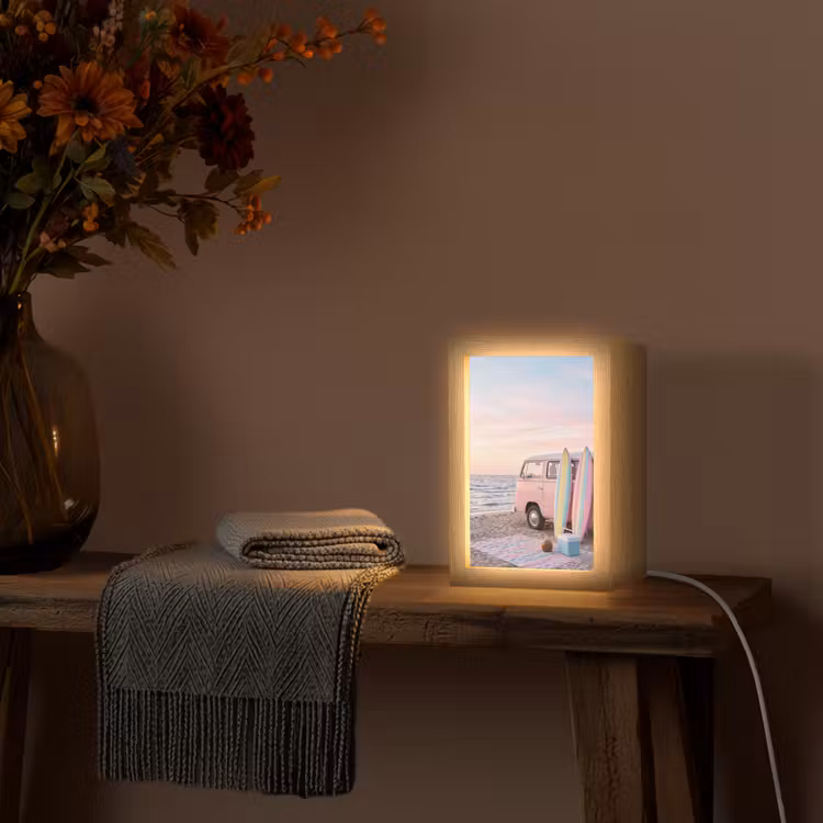 Gepersonaliseerde Lightbox - Busje - Strand - Surfplank - Zomer - Roze — 3