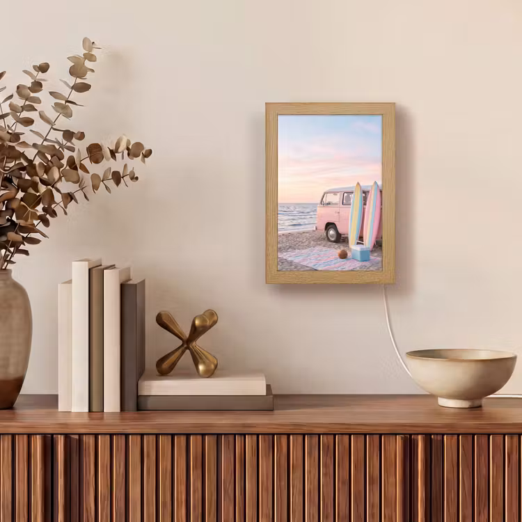 Gepersonaliseerde Lightbox - Busje - Strand - Surfplank - Zomer - Roze — 4