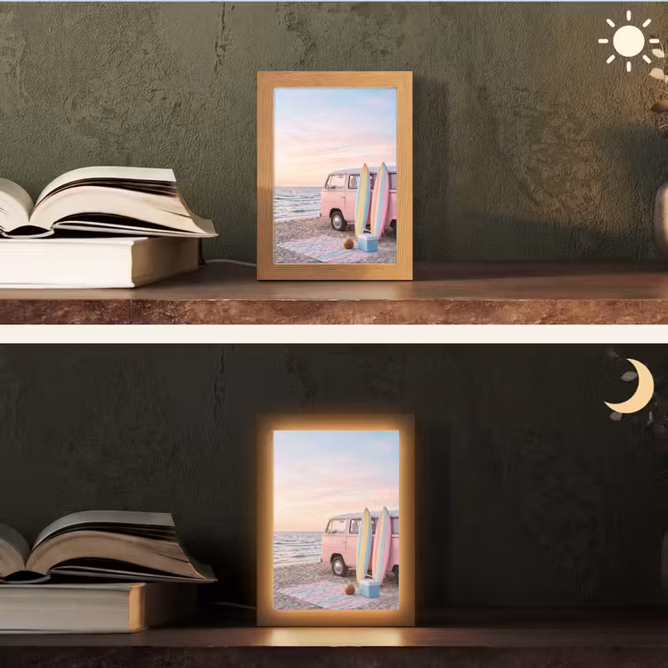 Gepersonaliseerde Lightbox - Busje - Strand - Surfplank - Zomer - Roze — 5