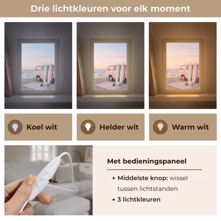 Gepersonaliseerde Lightbox - Busje - Strand - Surfplank - Zomer - Roze — 6