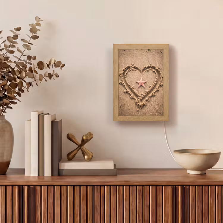 Gepersonaliseerde Lightbox - Dieren - Hart - Strand - Zand - Roze — 4