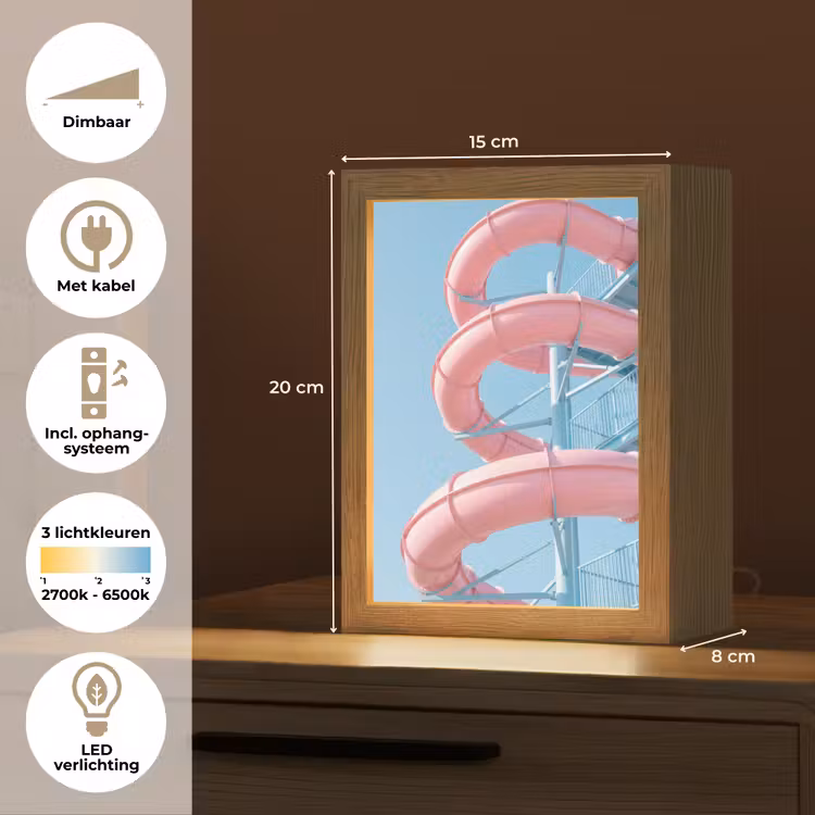Gepersonaliseerde Lightbox - Glijbaan - Waterpark - Spiraal - Modern - Roze — 7