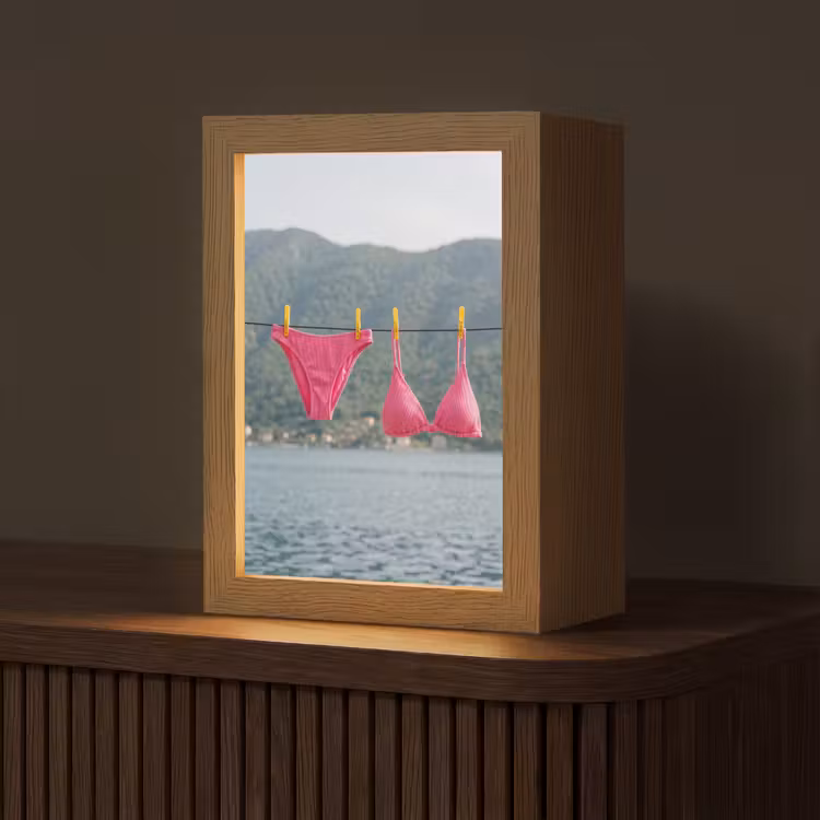 Gepersonaliseerde Lightbox - Kleding - Badkleding - Waslijn - Zomer - Roze — 1