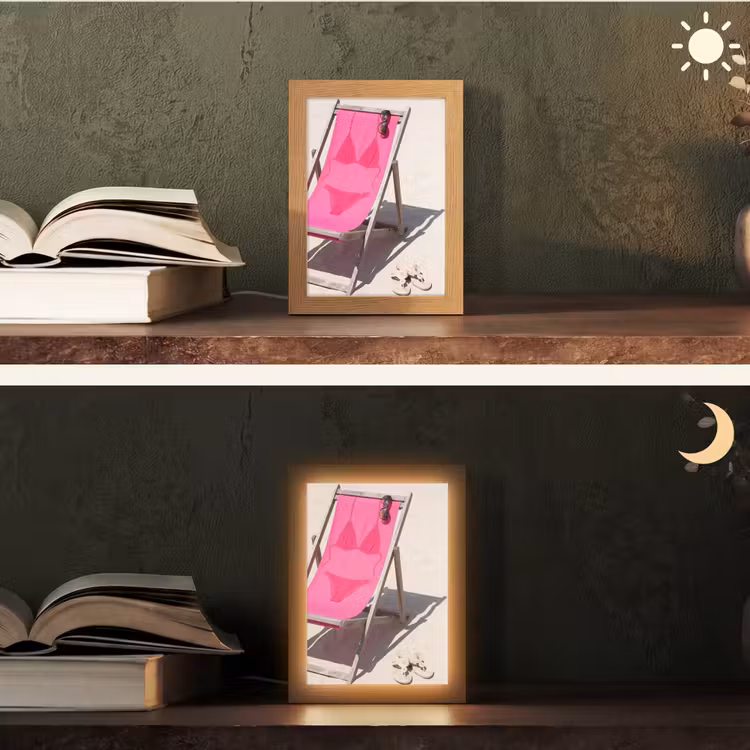 Gepersonaliseerde Lightbox - Strand - Ligstoel - Badkleding - Zomer - Roze — 5