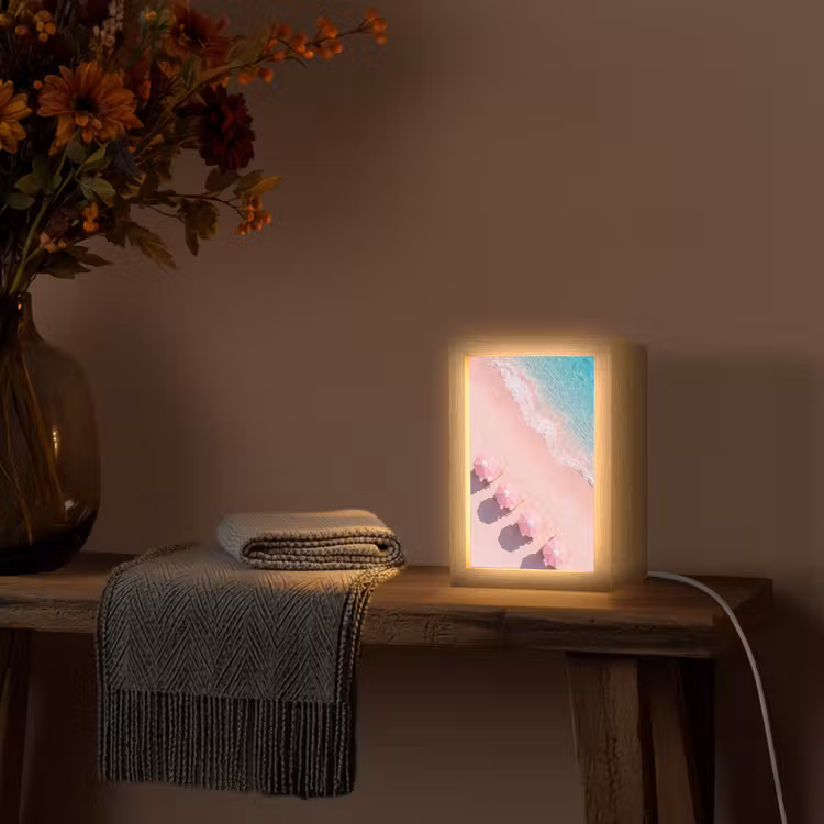Gepersonaliseerde Lightbox - Strand - Roze zand - Zee - Zomer - Natuur — 3
