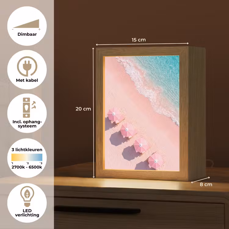 Gepersonaliseerde Lightbox - Strand - Roze zand - Zee - Zomer - Natuur — 7