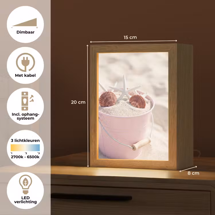Gepersonaliseerde Lightbox - Strand - Schelpen - Zomer - Roze - Decoratie — 7