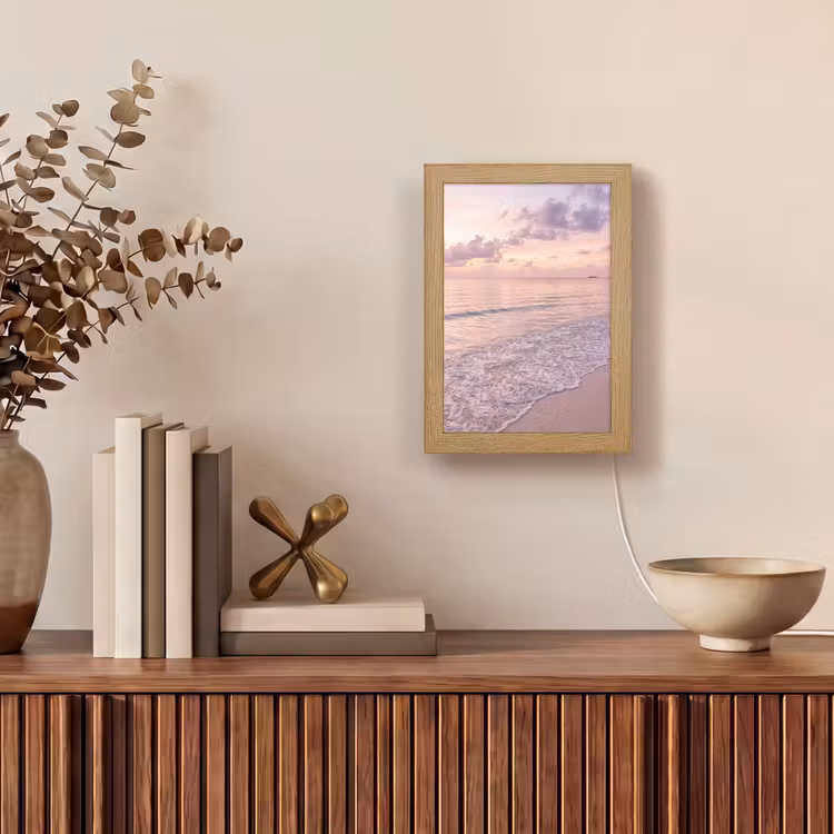 Gepersonaliseerde Lightbox - Strand - Zonsondergang - Natuur - Minimalistisch - Roze — 4