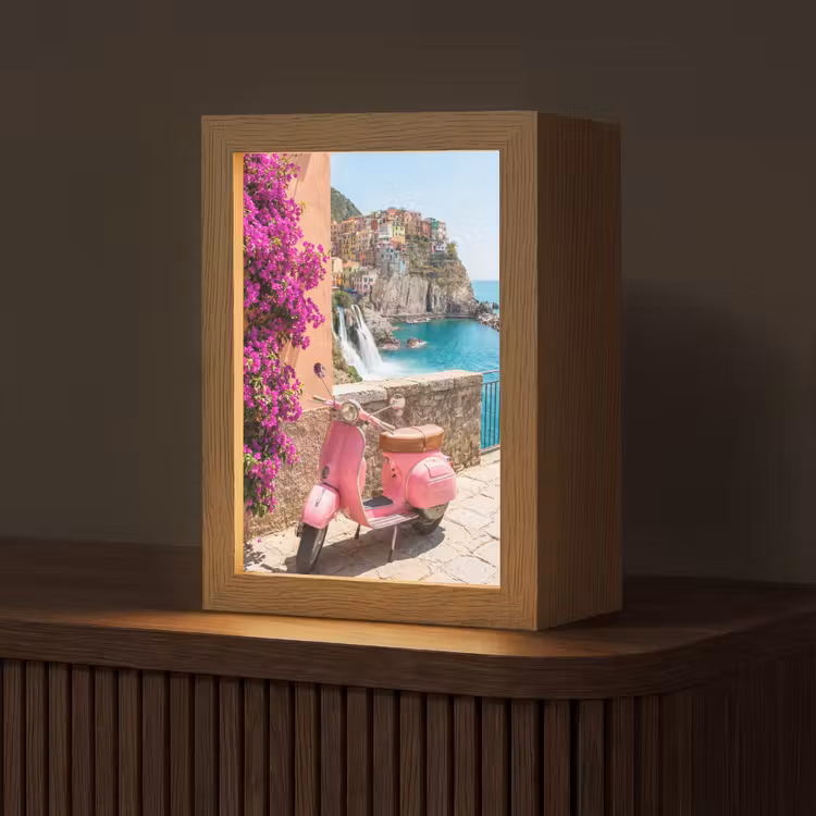 Gepersonaliseerde Lightbox - Voertuig - Roze - Kust - Zomer - Reizen — 1