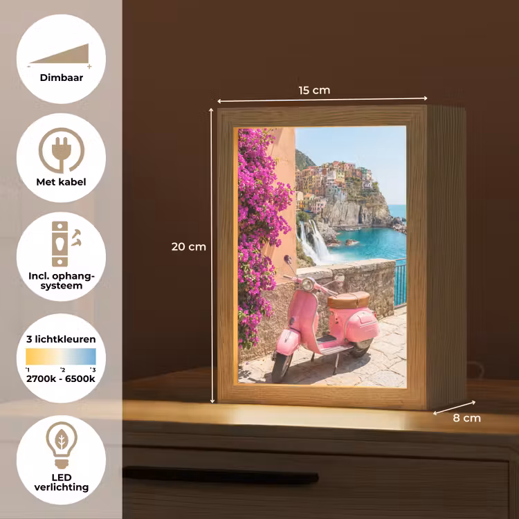 Gepersonaliseerde Lightbox - Voertuig - Roze - Kust - Zomer - Reizen — 7
