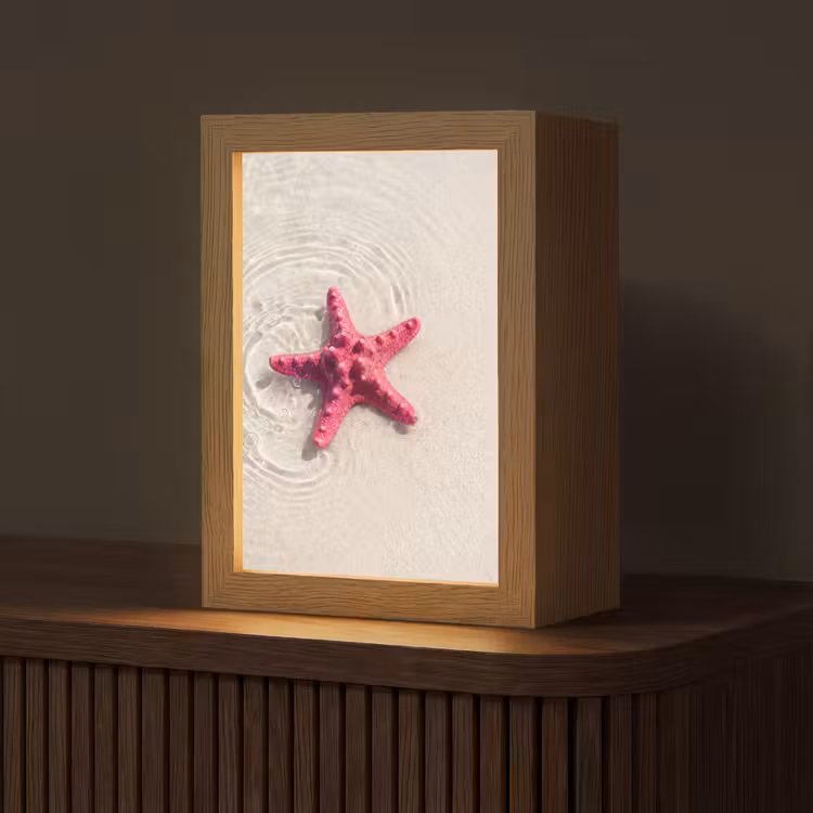 Gepersonaliseerde Lightbox - Zeeleven - Zeester - Strand - Roze - Water — 1