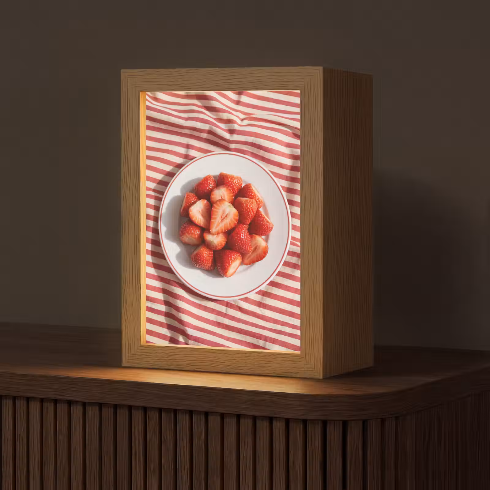 Gepersonaliseerde Lightbox - Eten - Aardbeien - Fruit - Zomer - Rood — 1