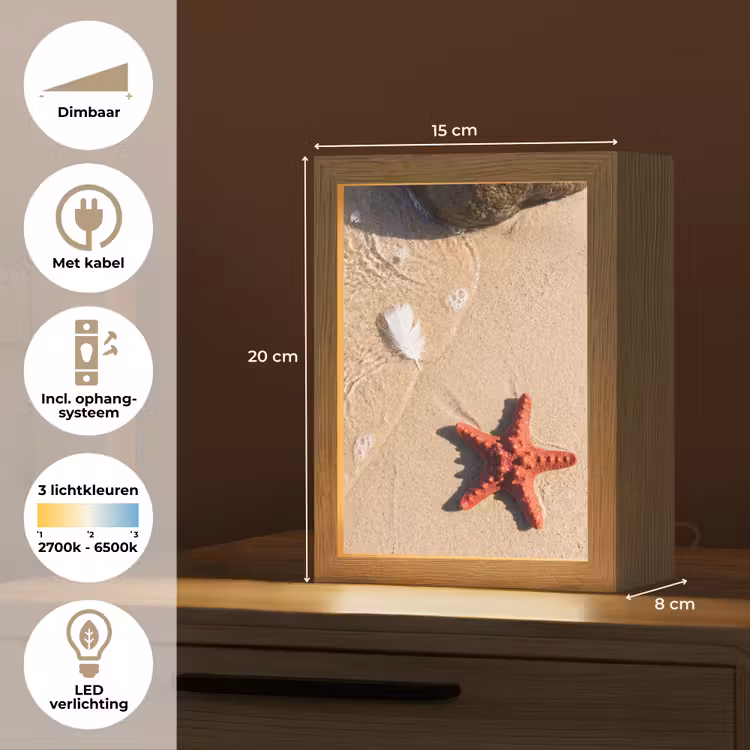 Gepersonaliseerde Lightbox - Dieren - Strand - Zee - Natuur - Rood — 7