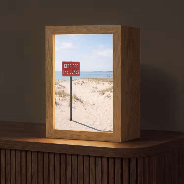 Gepersonaliseerde Lightbox - Duin - Bord - Kust - Landschap - Rood — 1