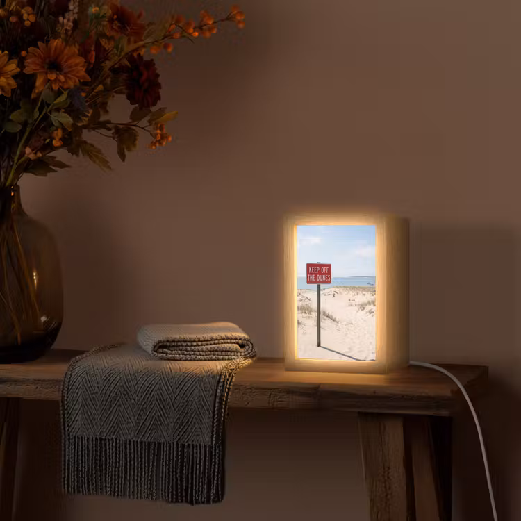 Gepersonaliseerde Lightbox - Duin - Bord - Kust - Landschap - Rood — 3