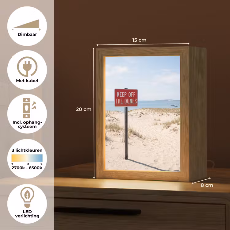 Gepersonaliseerde Lightbox - Duin - Bord - Kust - Landschap - Rood — 7