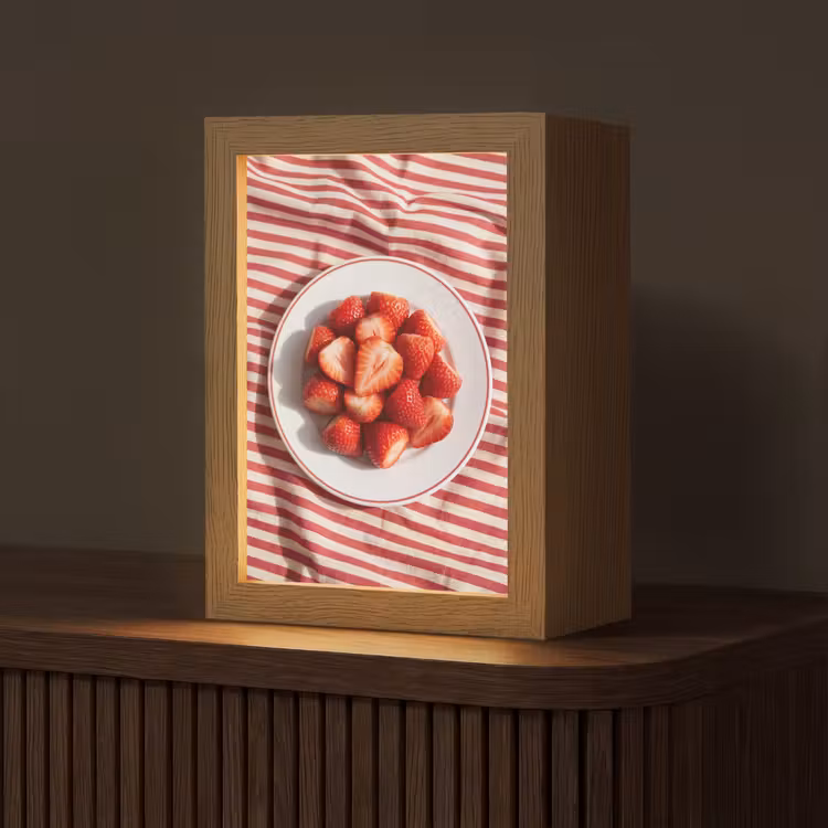 Gepersonaliseerde Lightbox - Eten - Aardbeien - Fruit - Zomer - Rood — 1