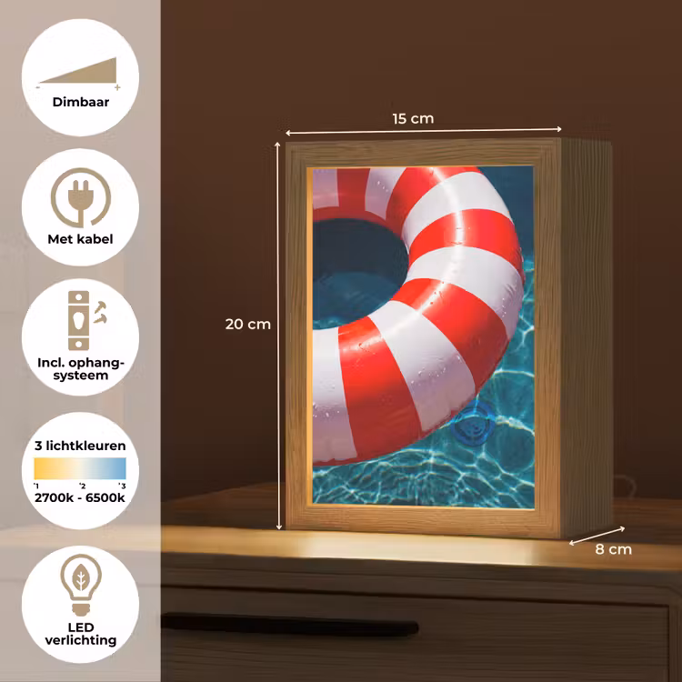 Gepersonaliseerde Lightbox - Recreatie - Water - Zomer - Rood - Wit — 7