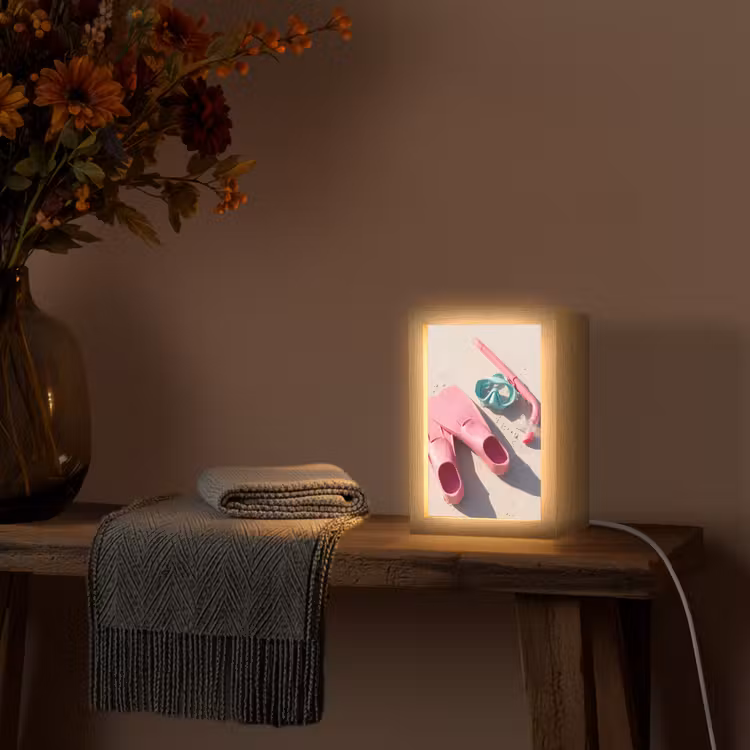 Gepersonaliseerde Lightbox - Snorkelset - Strand - Zomer - Roze — 3