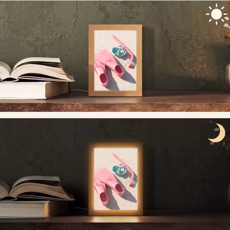 Gepersonaliseerde Lightbox - Snorkelset - Strand - Zomer - Roze — 5