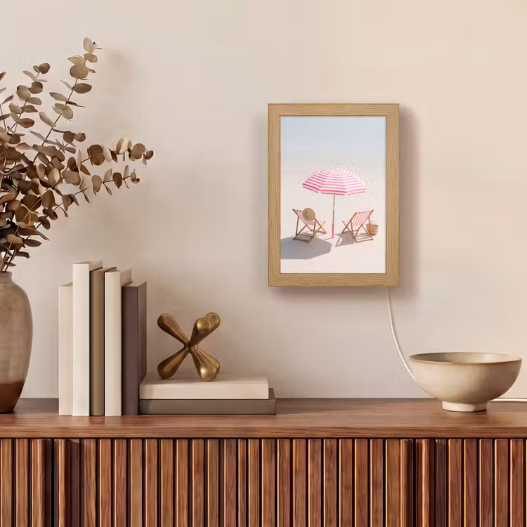 Gepersonaliseerde Lightbox - Strand - Parasol - Ligstoel - Zomer - Roze — 4