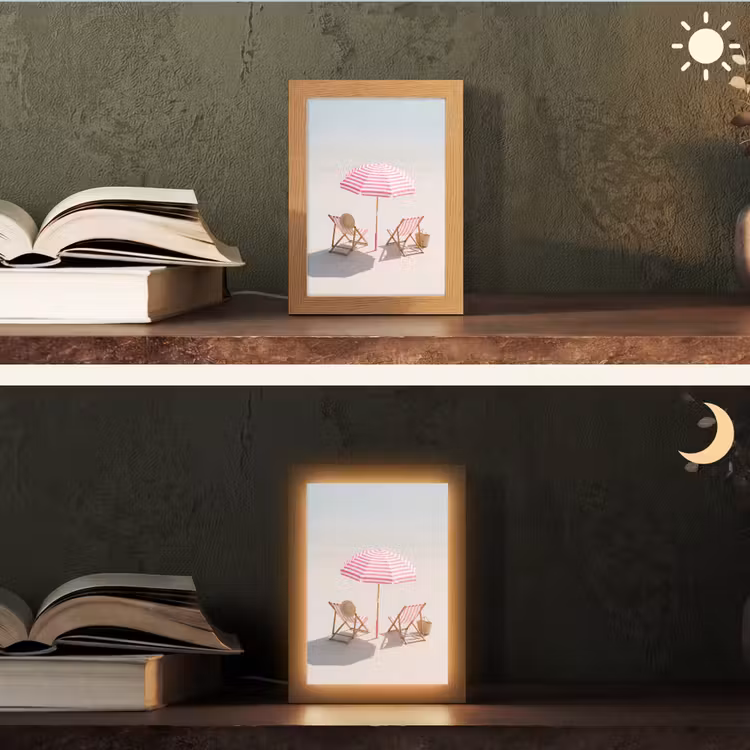 Gepersonaliseerde Lightbox - Strand - Parasol - Ligstoel - Zomer - Roze — 5
