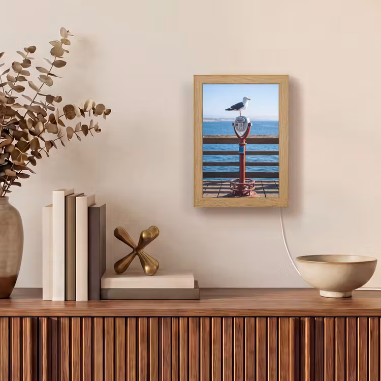 Gepersonaliseerde Lightbox - Vogel - Verrekijker - Kust - Zee - Blauw — 4