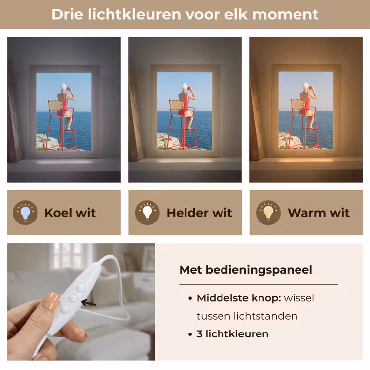 Gepersonaliseerde Lightbox - Vrouw - Zee - Kust - Verrekijker - Rood — 6