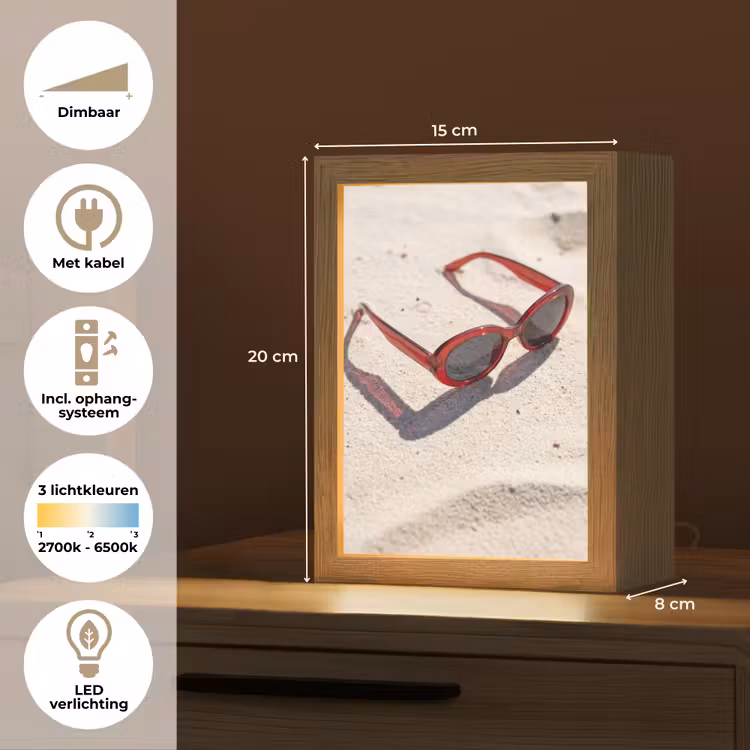 Gepersonaliseerde Lightbox - Zonnebril - Strand - Vakantie - Rood — 7