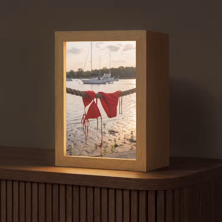 Gepersonaliseerde Lightbox - Badkleding - Rood - Zomer - Water - Zonsondergang — 1