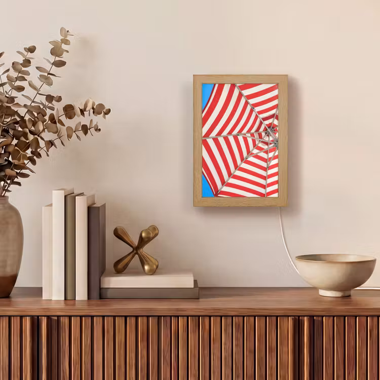 Gepersonaliseerde Lightbox - Parasol - Strepen - Zomer - Rood - Blauw — 4