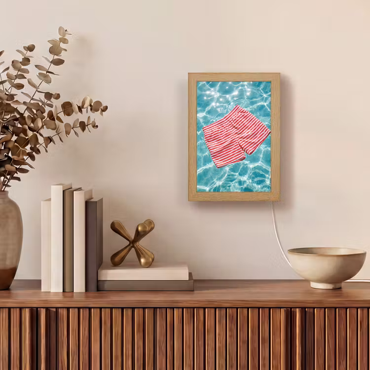 Gepersonaliseerde Lightbox - Zwemkleding - Gestreept - Water - Zomer - Rood-wit — 4