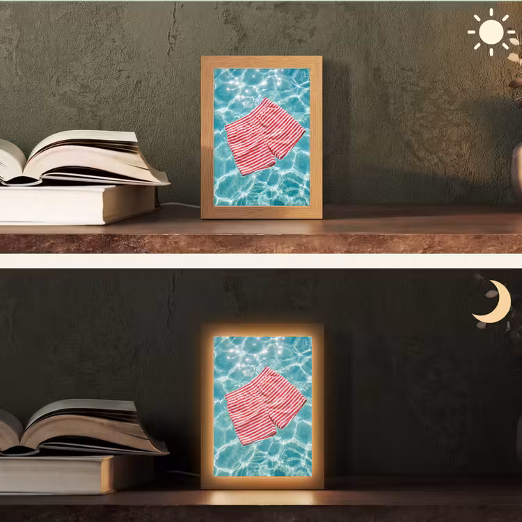 Gepersonaliseerde Lightbox - Zwemkleding - Gestreept - Water - Zomer - Rood-wit — 5
