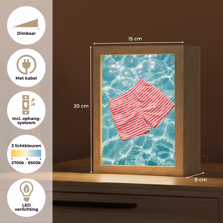 Gepersonaliseerde Lightbox - Zwemkleding - Gestreept - Water - Zomer - Rood-wit — 7