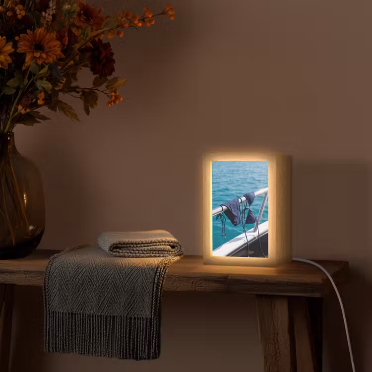 Gepersonaliseerde Lightbox - Bikini - Reling - Zee - Zomer - Blauw — 3